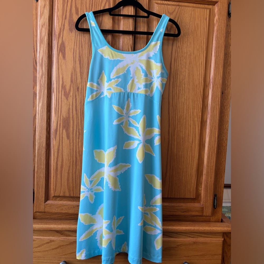 #62 Columbia Omni-Freeze Advanced Cooling Dress in Aqua and Yellow small